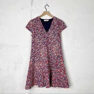 Tory Burch Calico Fit & Flare Floral Ponte Dress